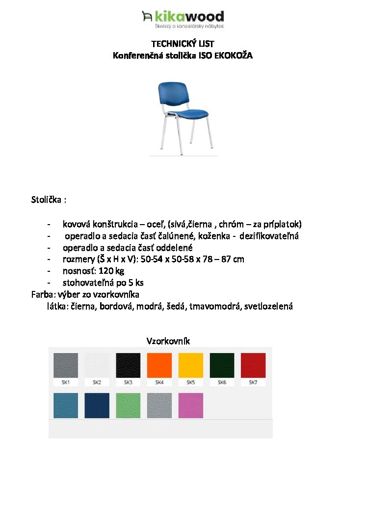 TL STOLIČKA ISO EKOKOŽA TL STOLICKA ISO EKOKOZA pdf - kikawood.sk - predaj školského a kancelárskeho nábytku