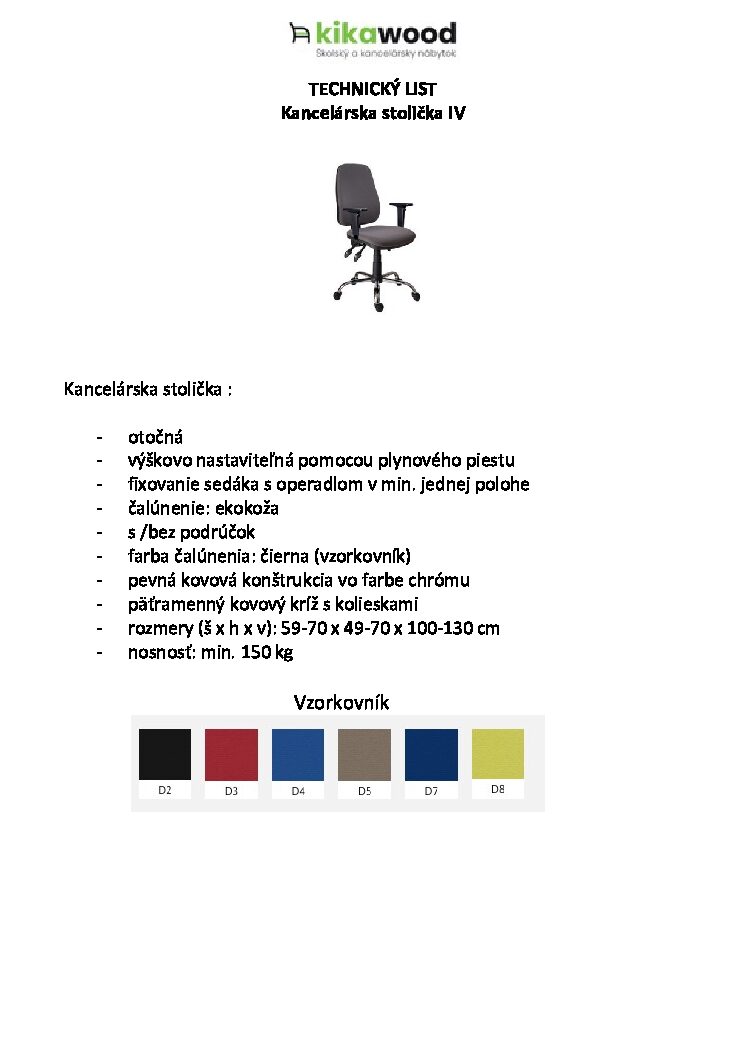 TL KANCELÁRSKA STOLIČKA DIANA TL KANCELARSKA STOLICKA DIANA pdf - kikawood.sk - predaj školského a kancelárskeho nábytku